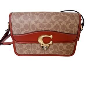 Coach Studio Shoulder Bag Signature Canvas C6639 Brown Purse Crossbody Tan Rust